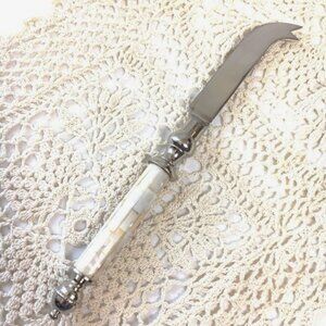 * Cypress Moon Mother of Pearl Handle Stainless Cheese Knife Vtg